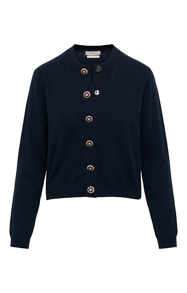 Ladies Jewel Button Cashmere Cardigan