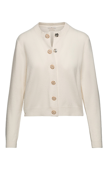 Ladies Jewel Button Cashmere Cardigan