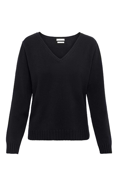 Ladies Cashmere Contemporary V Neck Sweater