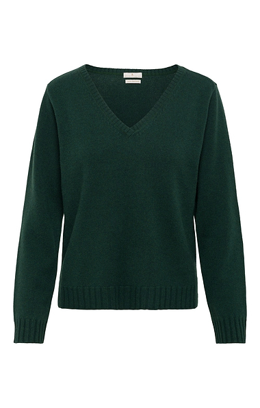 Ladies Cashmere Contemporary V Neck Sweater