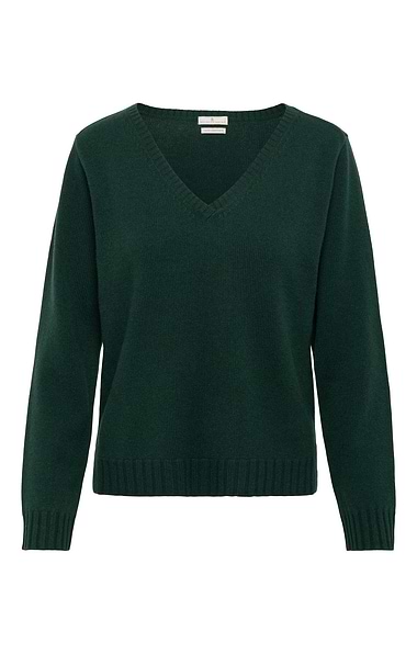 Ladies Cashmere Contemporary V Neck Sweater
