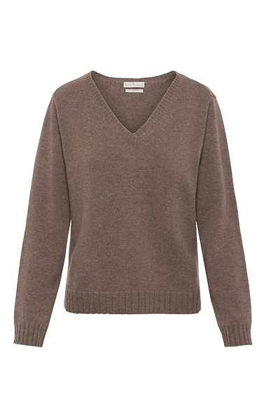 Ladies Cashmere Contemporary V Neck Sweater