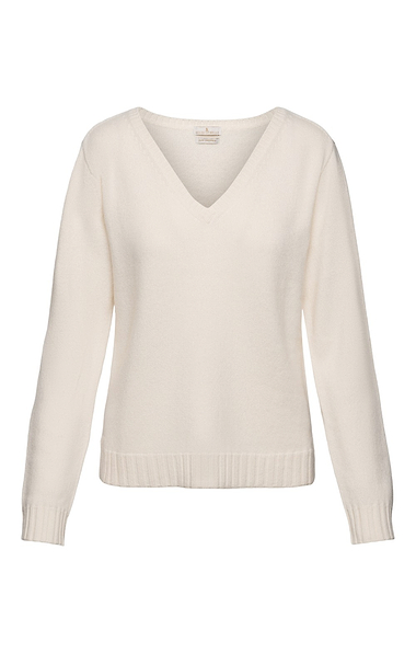 Ladies Cashmere Contemporary V Neck Sweater