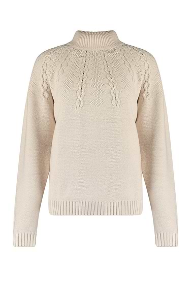 Ladies Cotton Rich Cable Knit Yoke Jumper