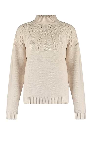 Ladies Cotton Rich Cable Knit Yoke Jumper