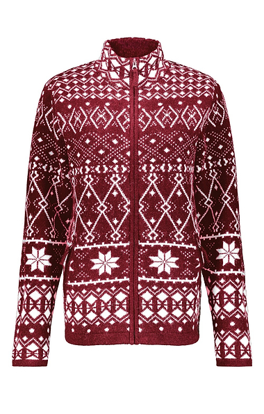 Ladies Lambswool Icelandic Zip Cardigan
