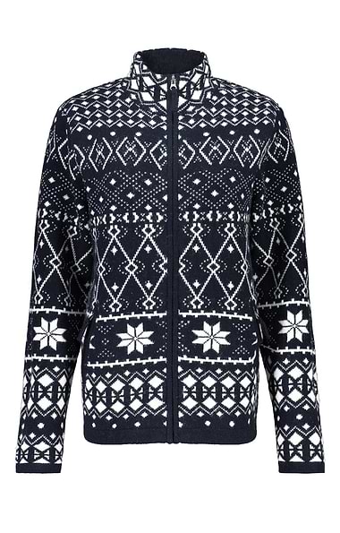 Ladies Lambswool Icelandic Zip Cardigan