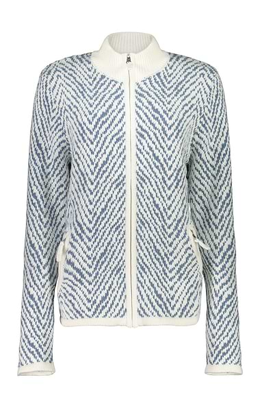 Ladies Herringbone Knit Zip Jacket