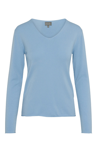 Ladies Long Sleeve V-Neck Knitted Sweater