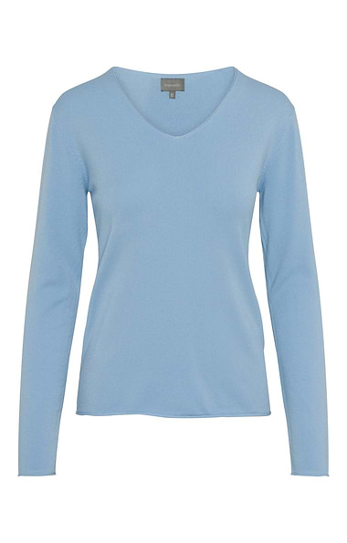 Ladies Long Sleeve V-Neck Knitted Sweater