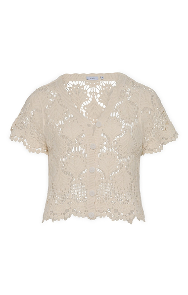 Ladies Cotton Crochet Short Sleeve Cardigan