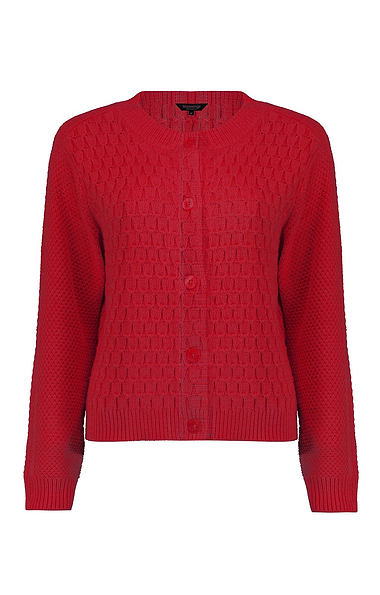 Ladies Cotton Rich Basket Weave Cardigan
