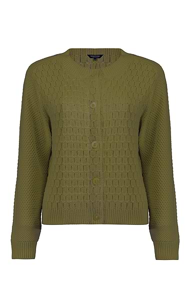 Ladies Cotton Rich Basket Weave Cardigan