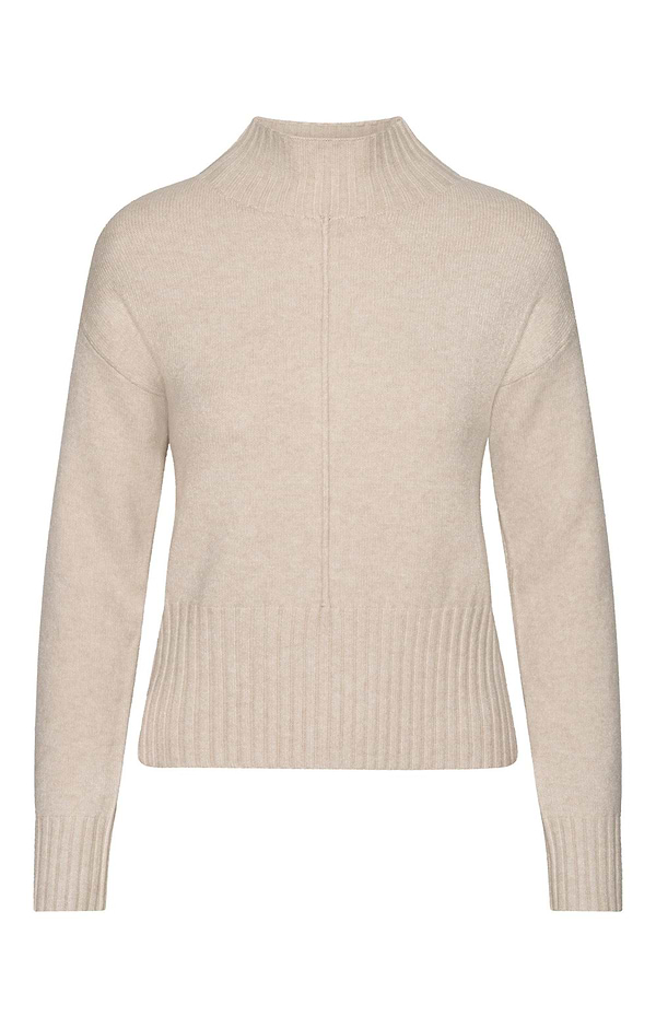 Ladies Deep Rib Edge Funnel Neck Jumper