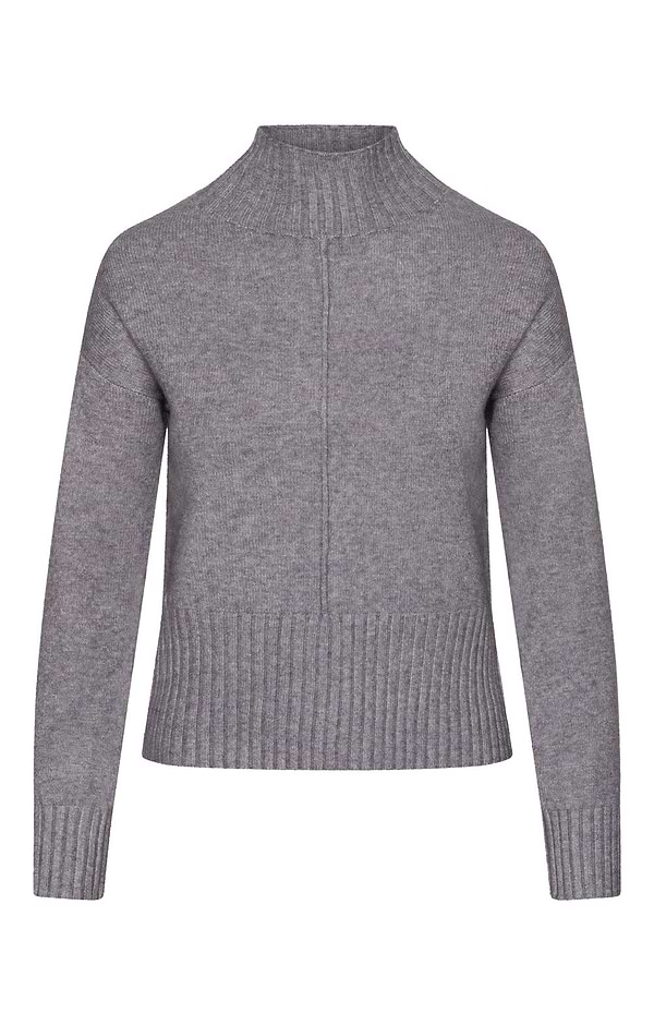 Ladies Deep Rib Edge Funnel Neck Jumper