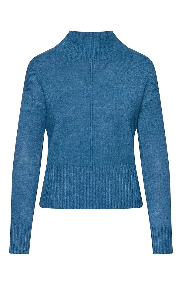 Ladies Deep Rib Edge Funnel Neck Jumper