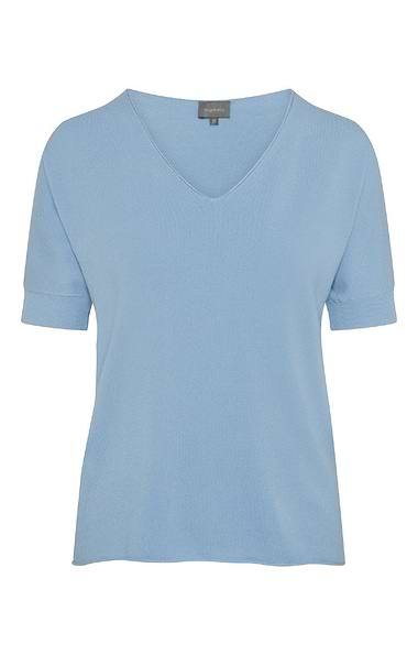Ladies Fine Knit V Neck T-shirt