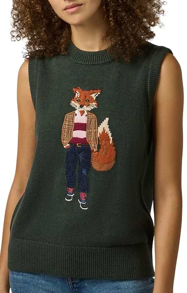 Ladies Joules Jonty Intarsia Cotton Rich Knitted Tank Top