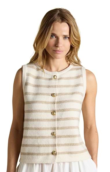 Ladies Joules Holly Button Through Knitted Slipover
