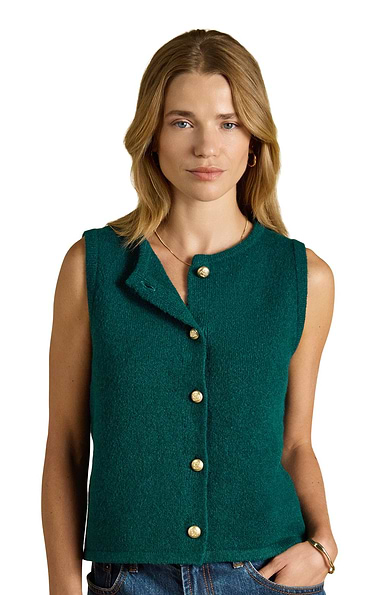 Ladies Joules Holly Button Through Knitted Slipover