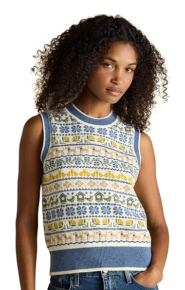 Ladies Joules Intarsia Knit Tank Top