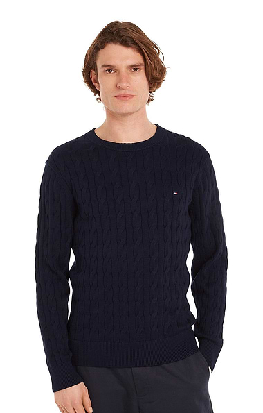 Men's Tommy Hilfiger Cable Knit Crew Neck Jumper