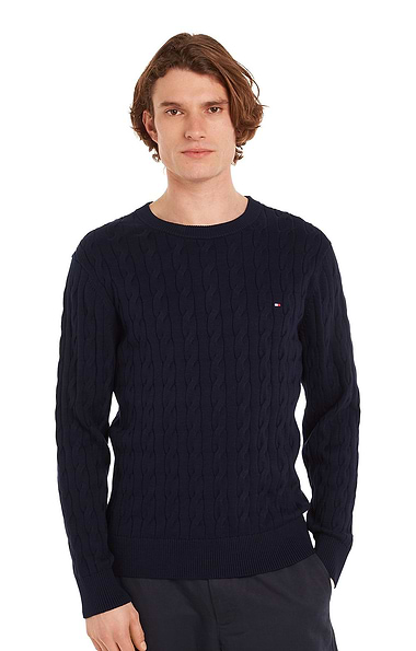 Men's Tommy Hilfiger Cable Knit Crew Neck Jumper