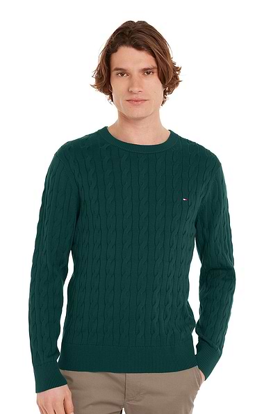 Men's Tommy Hilfiger Cable Knit Crew Neck Jumper