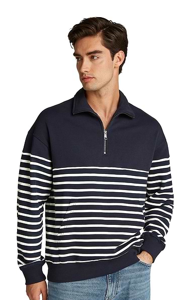 Men's Tommy Hilfiger Placed Stripe Quarter Zip