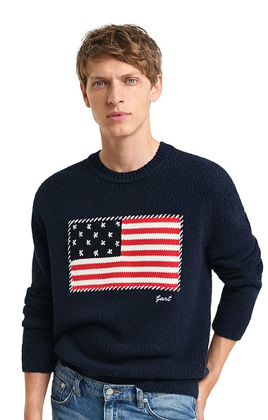 Men's Gant Flag Intarsia Crew Neck