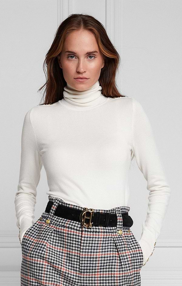 Ladies Holland Cooper Button Knit Roll Neck