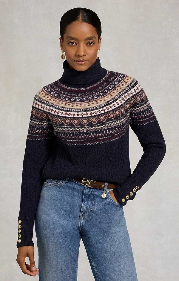 Ladies Holland Cooper Rebecca Roll Neck Fairisle Jumper