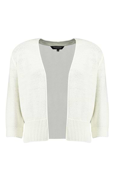 Ladies Edge to Edge Cropped Sleeve Knit Cardigan