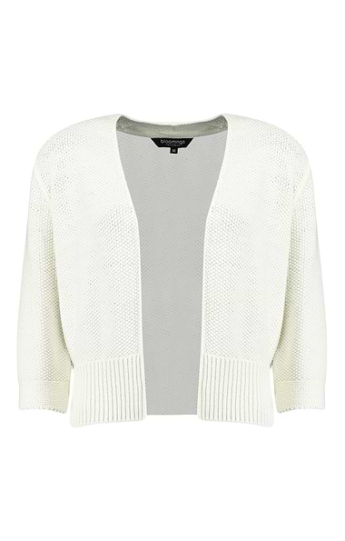 Ladies Edge to Edge Cropped Sleeve Knit Cardigan