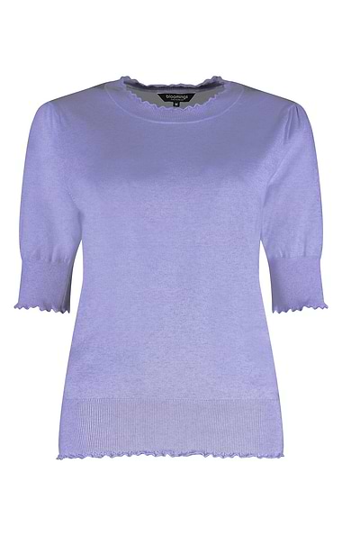 Ladies Scalloped Edge Short Sleeved Top