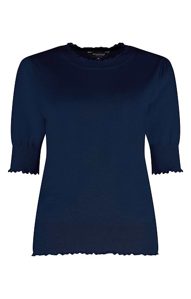 Ladies Scalloped Edge Short Sleeved Top