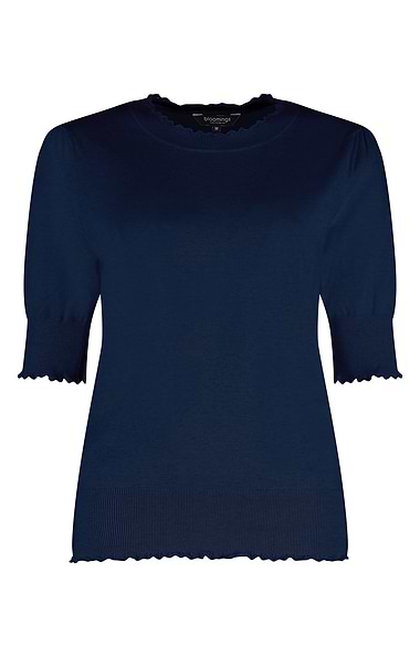 Ladies Scalloped Edge Short Sleeved Top