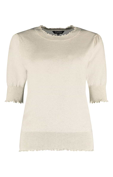 Ladies Scalloped Edge Short Sleeved Top