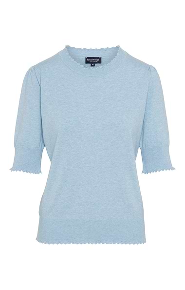 Ladies Scalloped Edge Short Sleeved Top