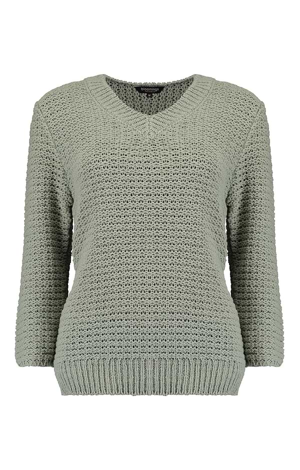 Ladies V Neck Lace Knit Jumper