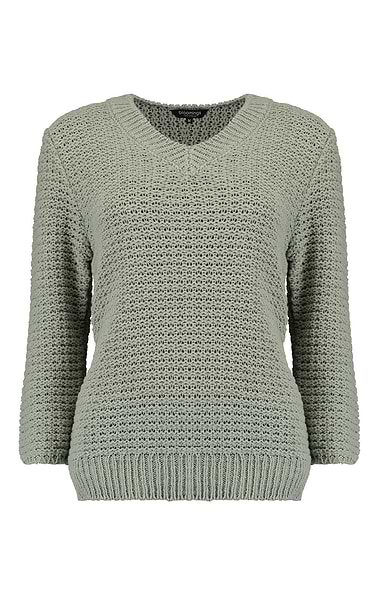 Ladies V Neck Lace Knit Jumper