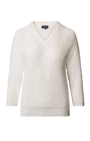 Ladies V Neck Lace Knit Jumper