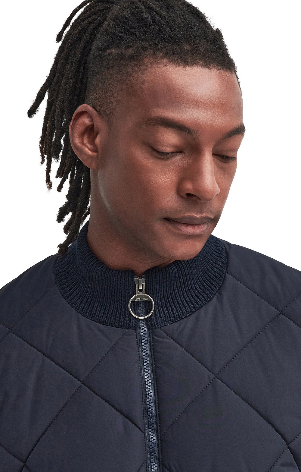 Men's Barbour Newland Zip Knit Jumper, Navy - House of Bruar