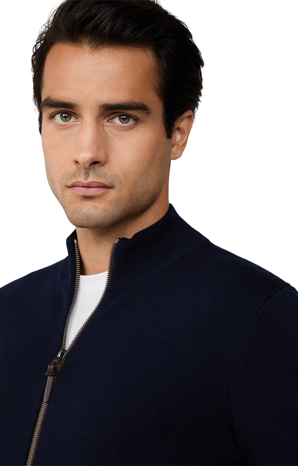 Men's Hackett London Milano Full-Zip Cardigan, Navy - House of Bruar
