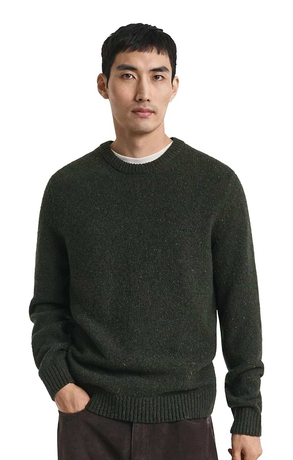 Men's Gant Wool Neps Crew Neck Jumper