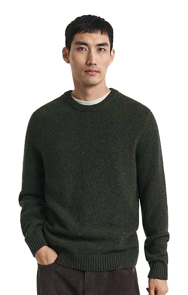 Men's Gant Wool Neps Crew Neck Jumper