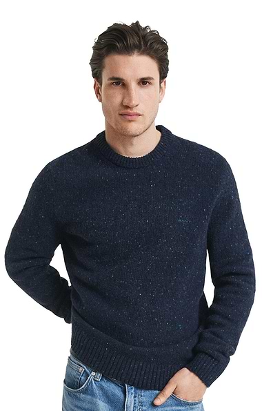 Men's Gant Wool Neps Crew Neck Jumper