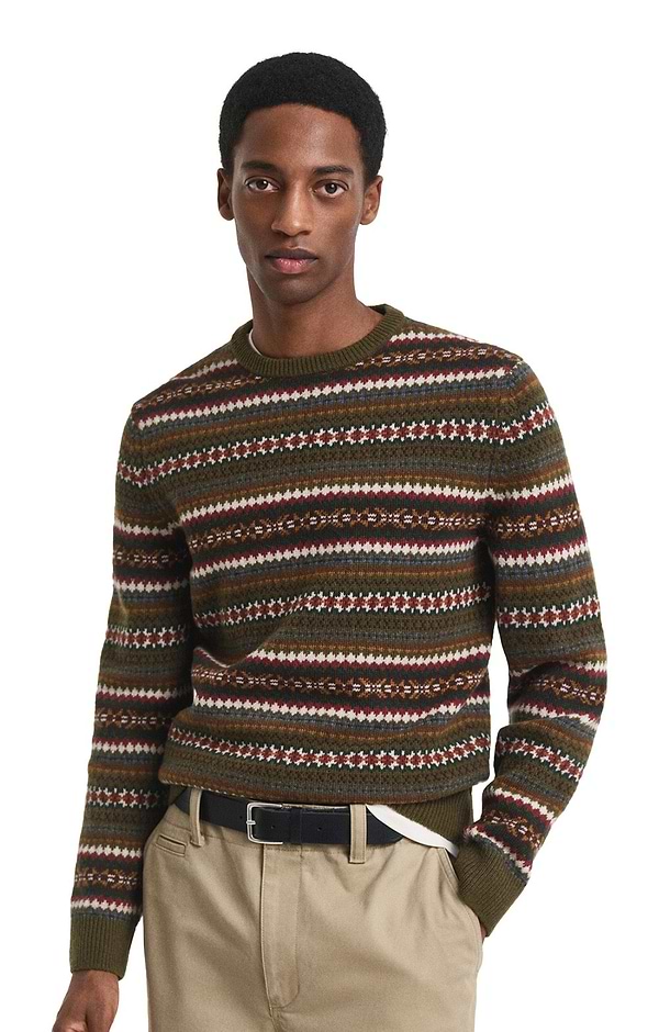 Men's Gant Fairisle Crew Neck Jumper