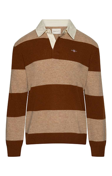 Men's Gant Extra Fine Lambswool Striped Rugger Sweater