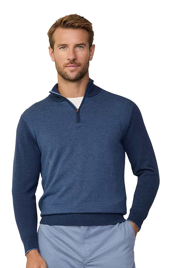 Men's Hackett Cotton & Cashmere Half Zip Sweater
